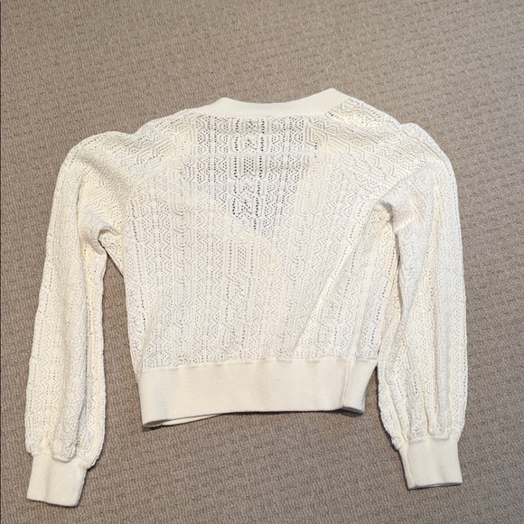 Frame Denim Cream Crochet Button-Up Cardigan - Picture 3 of 3